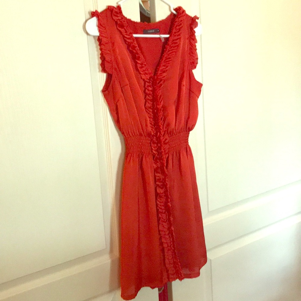 Flattering fit orange dress